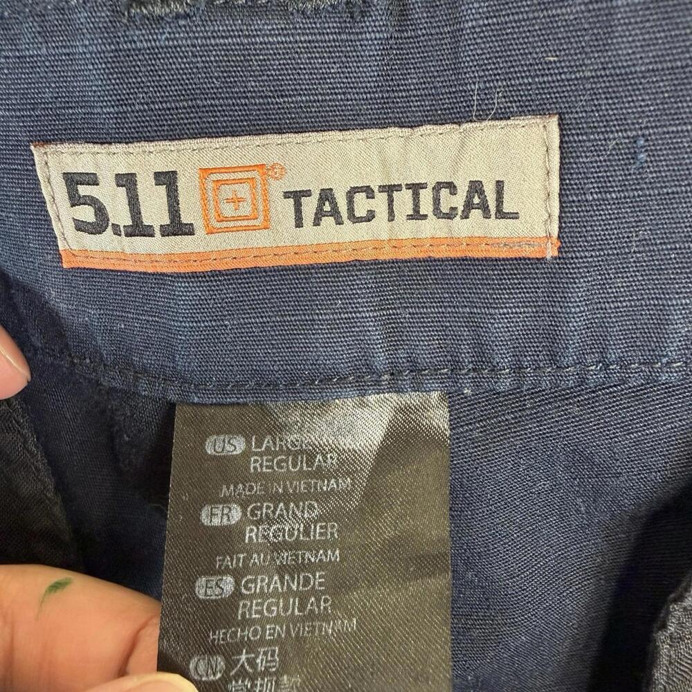 511 Tactical Cargo Pants Mens Large (36-38) Navy TDU Canvas Ripstop Adjustable - Picture 5 of 7
